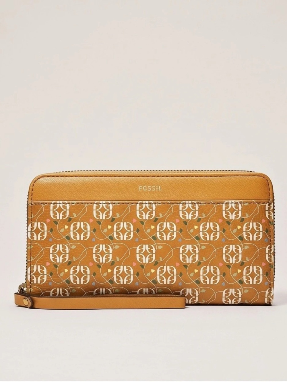 NWT Fossil Jori Floral Zip Clutch RFID Wristlet Wallet + Gift Bag